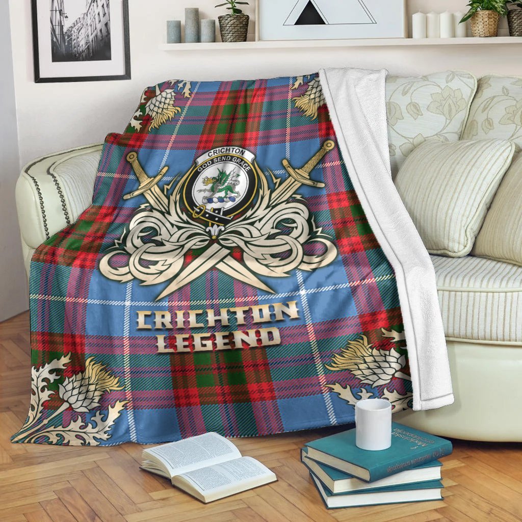 Crichton Tartan Gold Courage Symbol Blanket