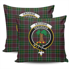 Scottish Crosbie Tartan Crest Pillow Cover - Tartan Cushion Cover