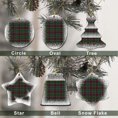 Crosbie Tartan Christmas Ceramic Ornament - Snow Style