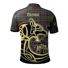 Crosbie Tartan Polo Shirt Viking Wolf