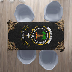Crosbie (or Crosby) Crest Tablecloth - Black Style