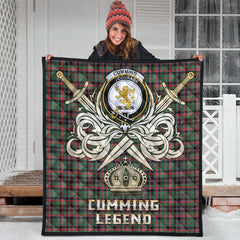 Cumming Hunting Ancient Tartan Crest Legend Gold Royal Premium Quilt