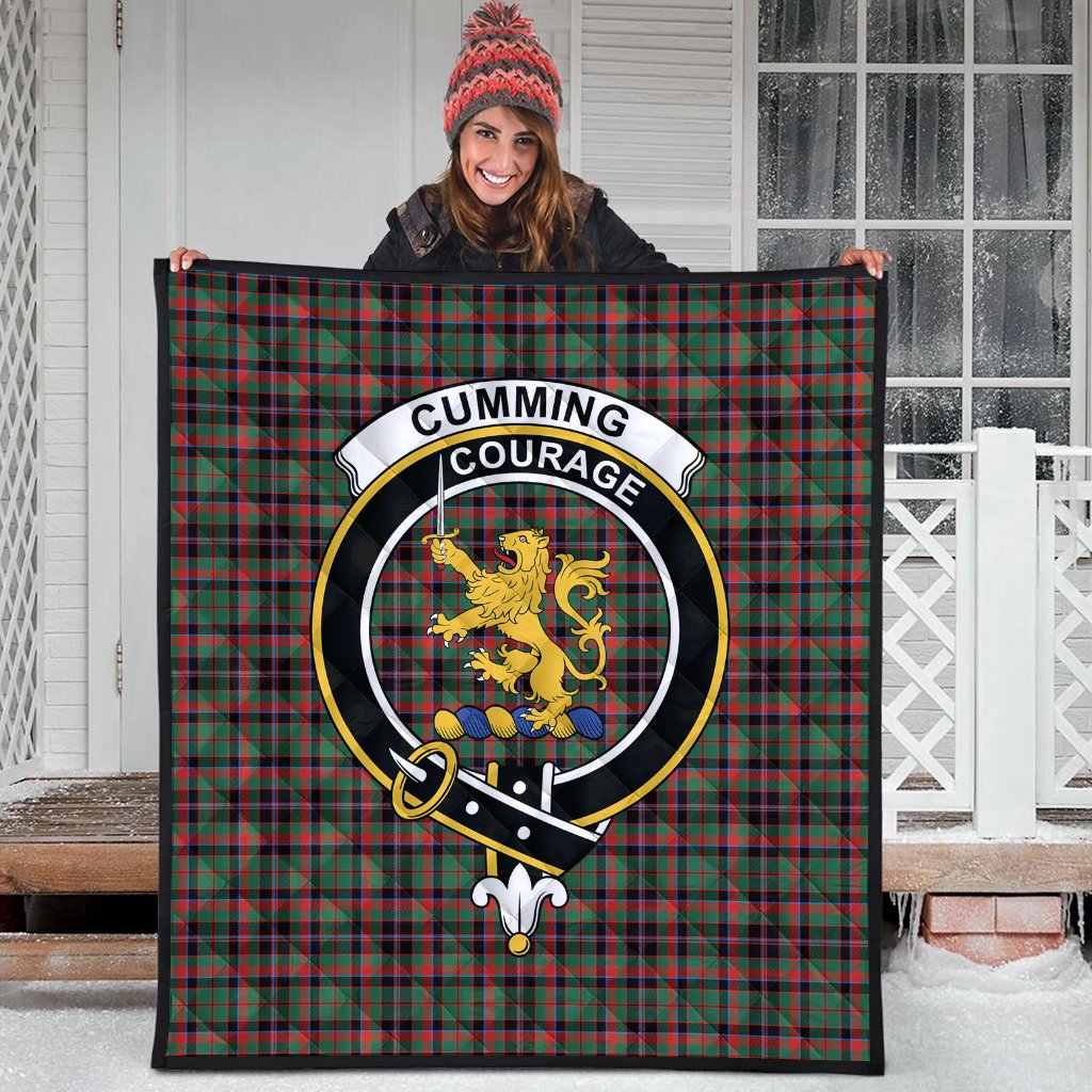 Cumming Hunting Ancient Tartan Crest Quilt