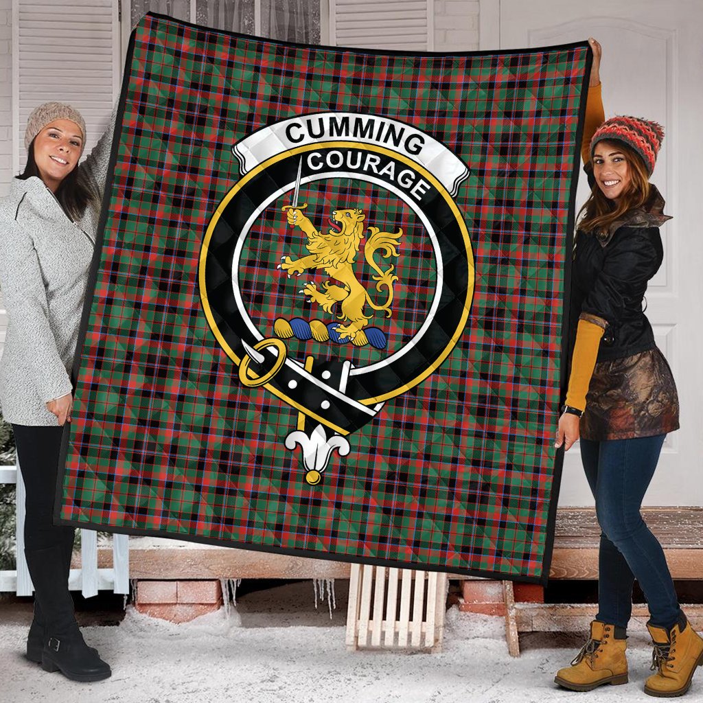 Cumming Hunting Ancient Tartan Crest Quilt