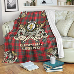 Cumming Modern Tartan Gold Courage Symbol Blanket