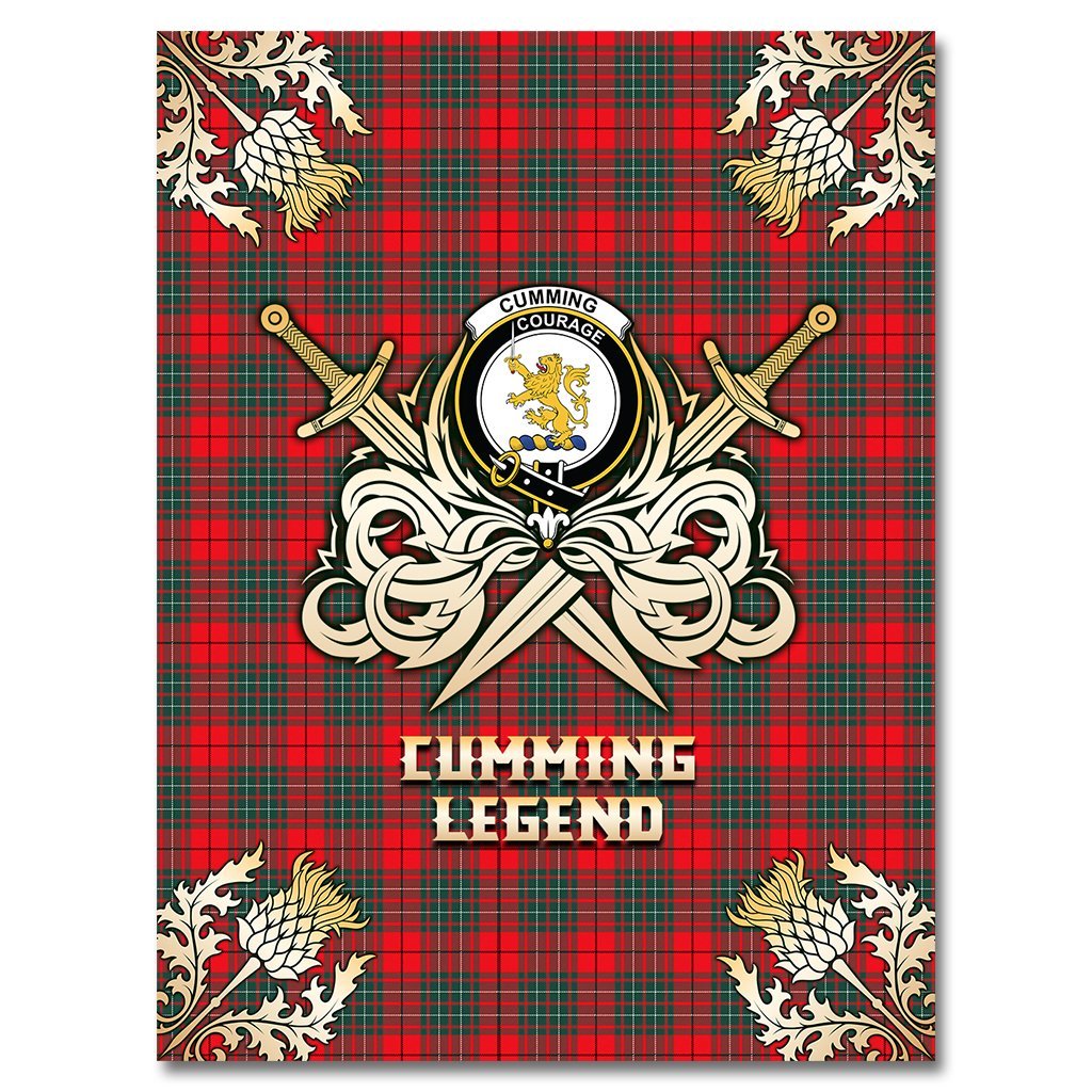 Cumming Modern Tartan Gold Courage Symbol Blanket