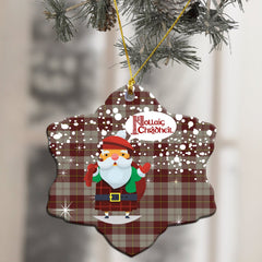 Cunningham Burgundy Dancers Tartan Christmas Ceramic Ornament - Santa Style