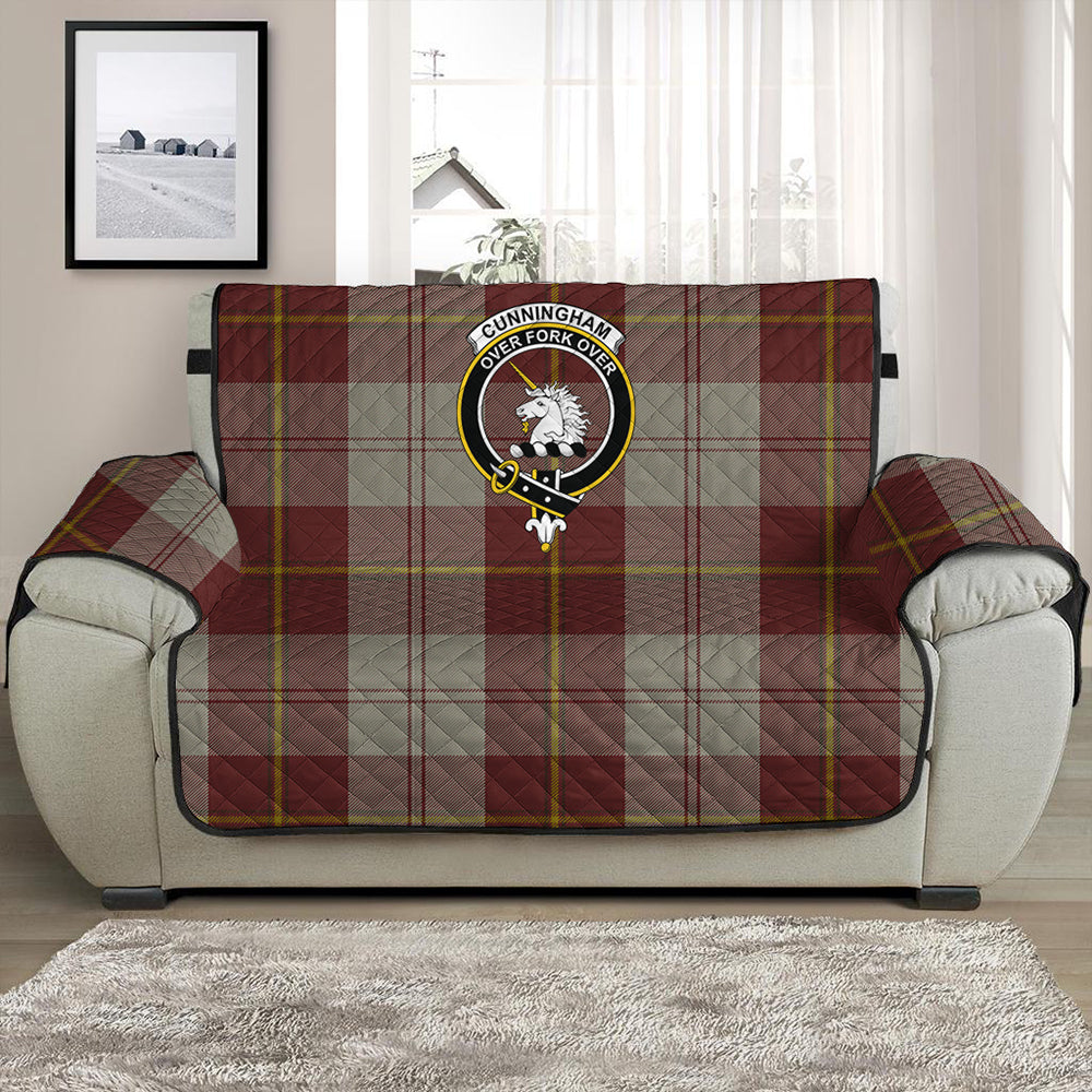 Cunningham Burgundy Dancers Tartan Crest Sofa Protector