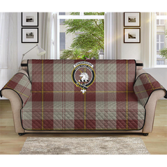 Cunningham Burgundy Dancers Tartan Crest Sofa Protector