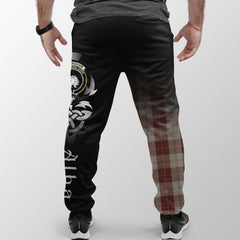 Cunningham Burgundy Dancers Tartan Crest Jogger Sweatpants - Alba Celtic Style