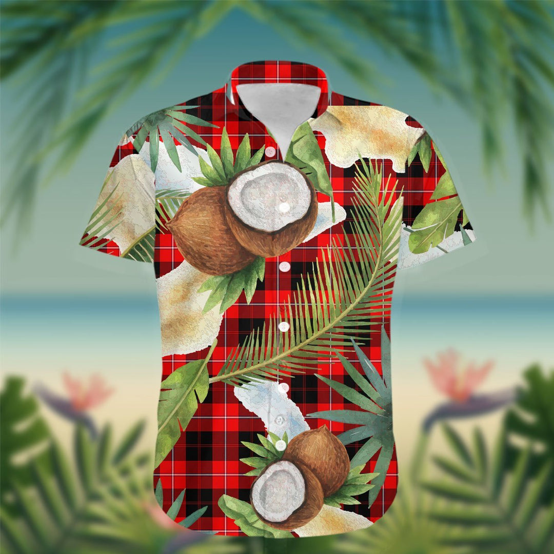 Cunningham Tartan Hawaiian Shirt Hibiscus, Coconut, Parrot, Pineapple - Tropical Garden Shirt