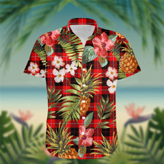 Cunningham Tartan Hawaiian Shirt Hibiscus, Coconut, Parrot, Pineapple - Tropical Garden Shirt