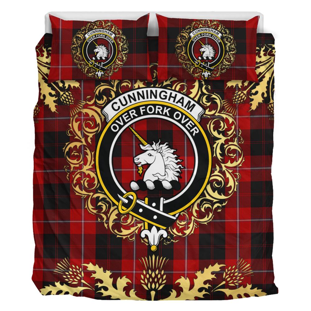 Cunningham 03 Tartan Crest Bedding Set - Golden Thistle Style