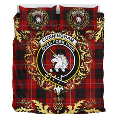 Cunningham 03 Tartan Crest Bedding Set - Golden Thistle Style