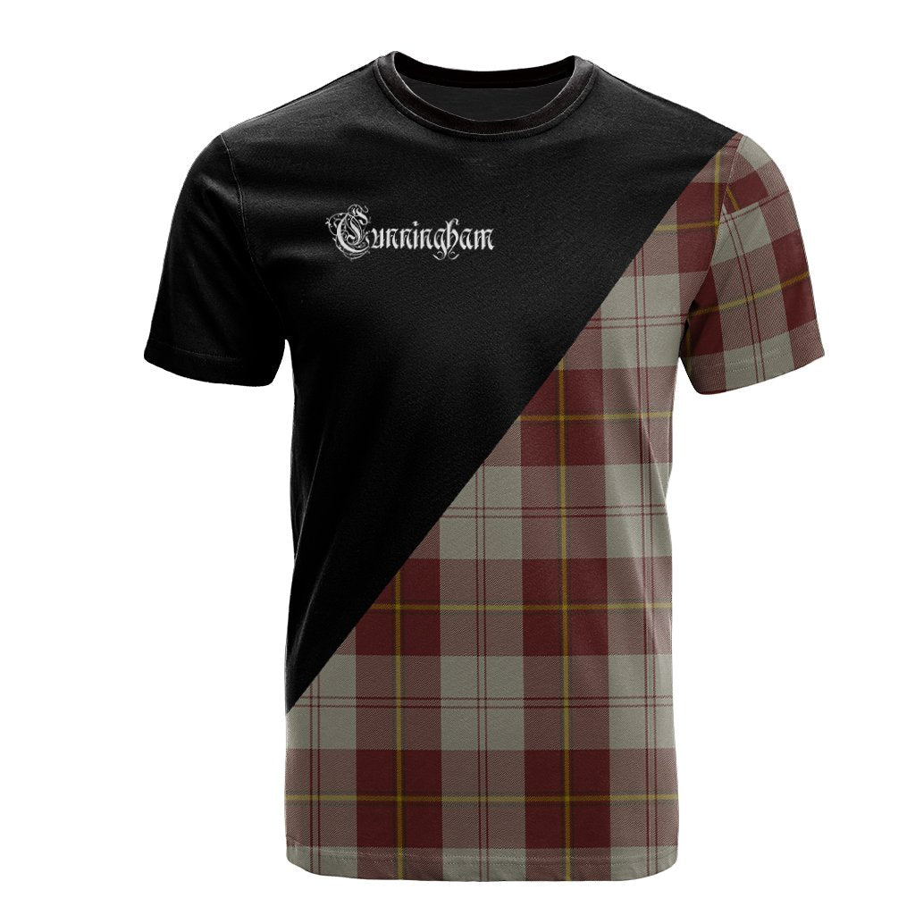 Cunningham Burgundy Dancers Tartan - Military T-Shirt