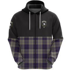 Cunningham Dress Blue Dancers Clan Half Of Tartan Zipper Hoodie