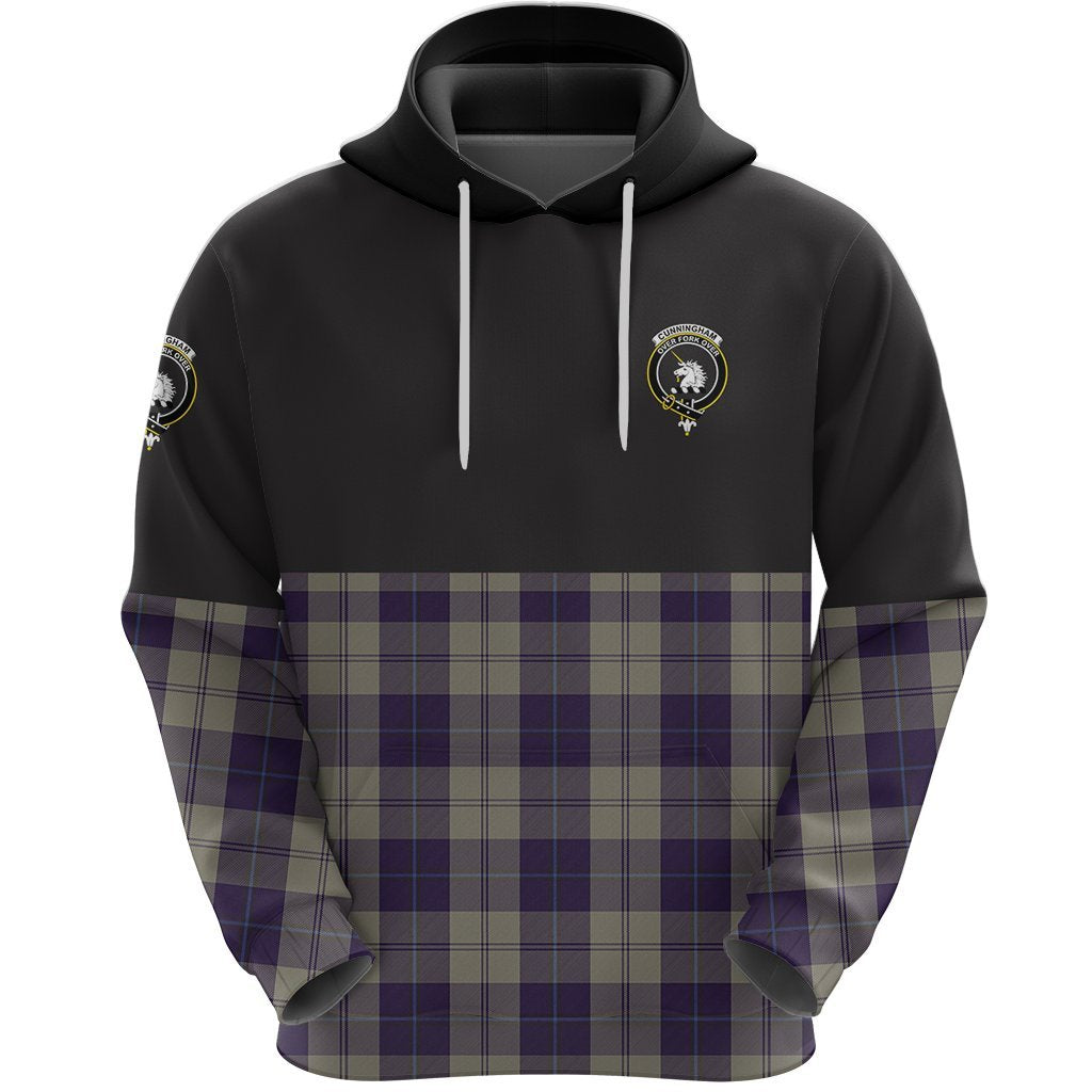 Cunningham Dress Blue Dancers Clan Half Of Tartan Hoodie