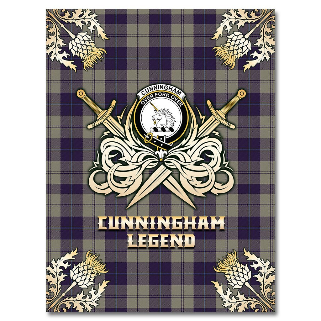 Cunningham Dress Blue Dancers Tartan Gold Courage Symbol Blanket