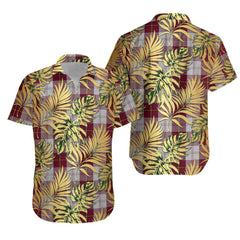 Cunningham Dress Burgundy (Dance) Tartan Vintage Leaves Hawaiian Shirt