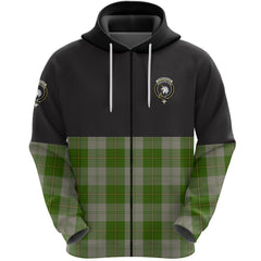 Cunningham Dress Green Dancers Clan Half Of Tartan Zipper Hoodie