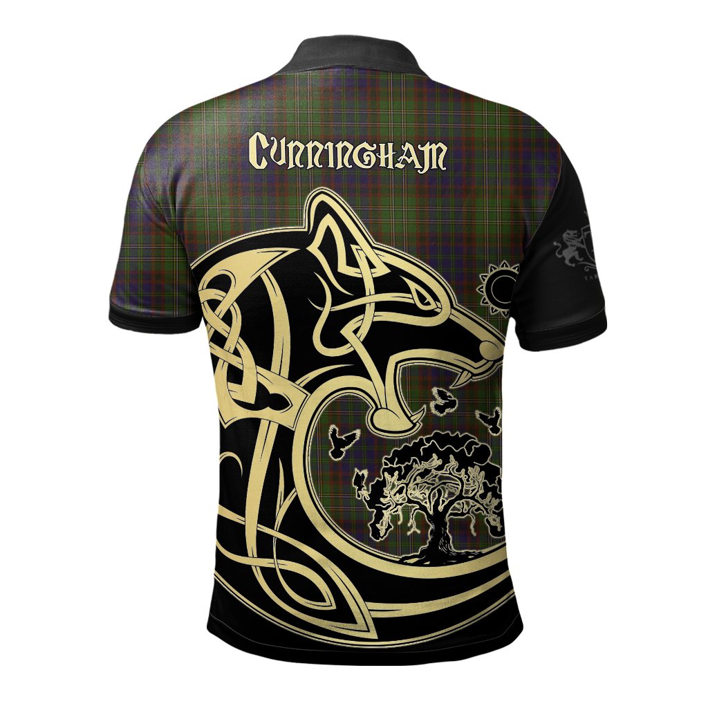 Cunningham Hunting Modern Tartan Polo Shirt Viking Wolf