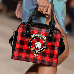 Cunningham Modern Tartan Crest Shoulder Handbags