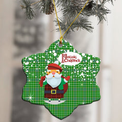 Currie Tartan Christmas Ceramic Ornament - Santa Style