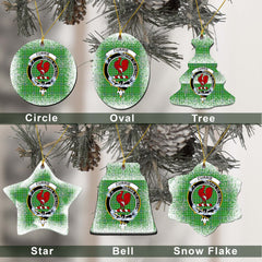 Currie Tartan Christmas Ceramic Ornament - Snow Style