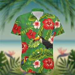 Currie Tartan Hawaiian Shirt Hibiscus, Coconut, Parrot, Pineapple - Tropical Garden Shirt
