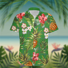 Currie Tartan Hawaiian Shirt Hibiscus, Coconut, Parrot, Pineapple - Tropical Garden Shirt
