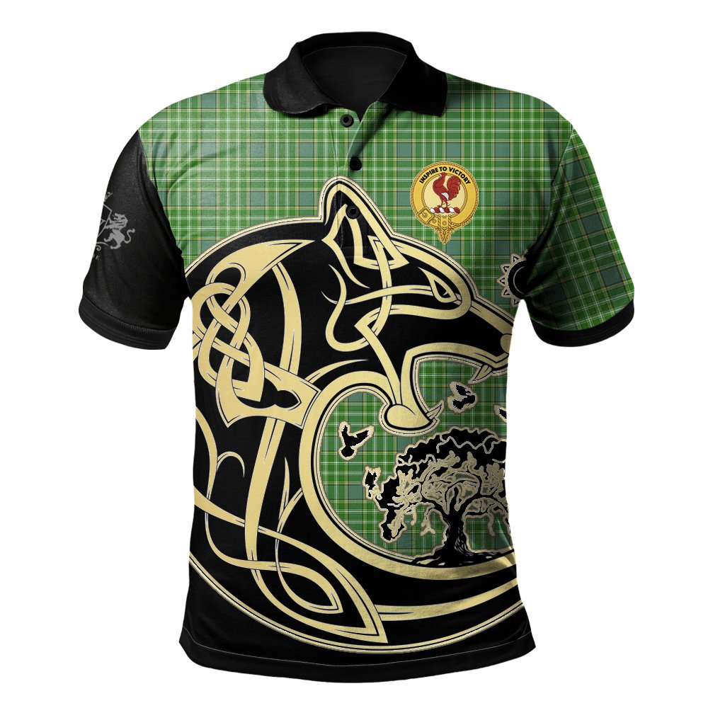 Currie Tartan Polo Shirt Viking Wolf