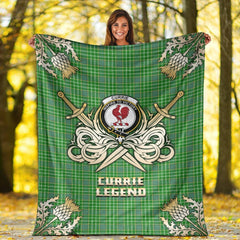 Currie Tartan Gold Courage Symbol Blanket