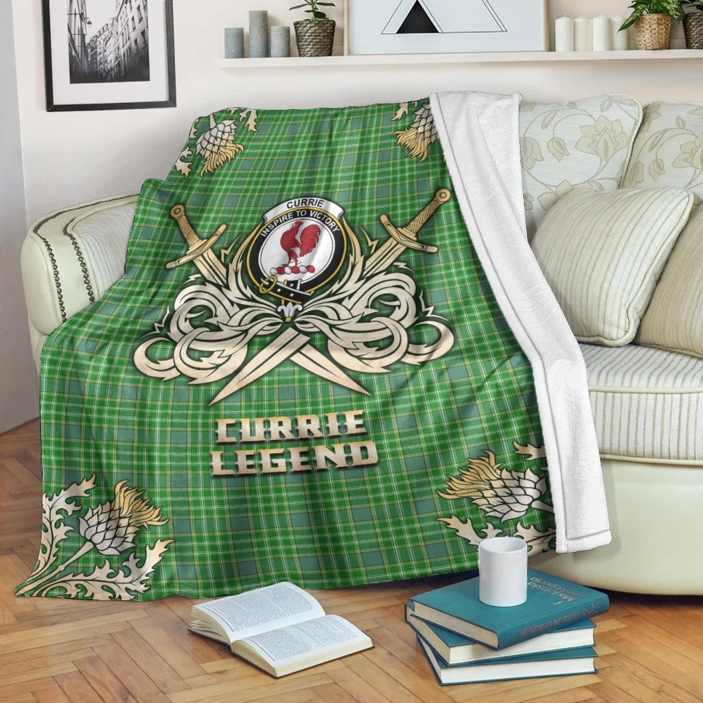 Currie Tartan Gold Courage Symbol Blanket