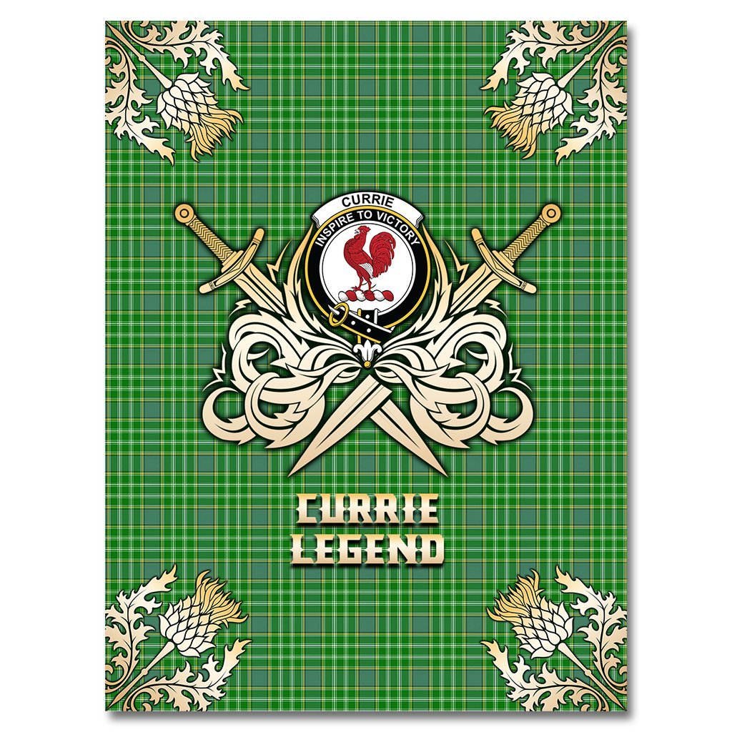 Currie Tartan Gold Courage Symbol Blanket