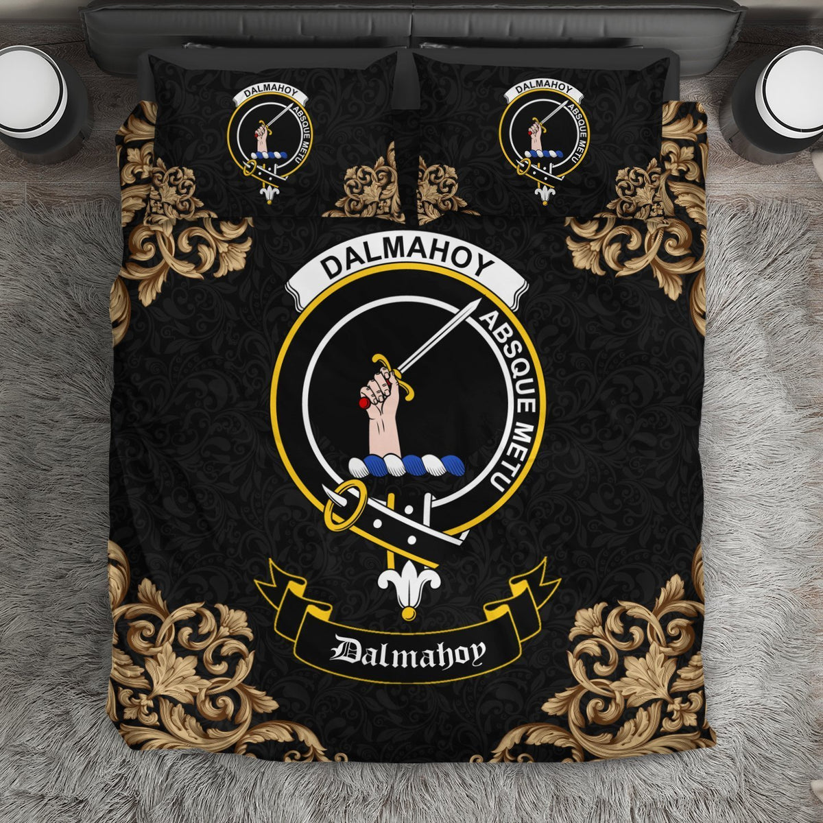 Dalmahoy Crest Black Bedding Set