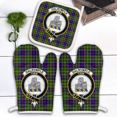 Dalrymple Tartan Crest Oven Mitt And Pot Holder (2 Oven Mitts + 1 Pot Holder)