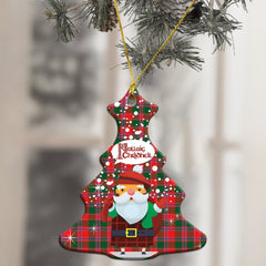 Dalziel Modern Tartan Christmas Ceramic Ornament - Santa Style