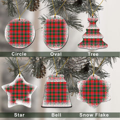 Dalziel Tartan Christmas Ceramic Ornament - Snow Style