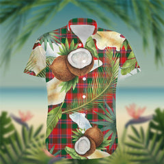 Dalziel Tartan Hawaiian Shirt Hibiscus, Coconut, Parrot, Pineapple - Tropical Garden Shirt