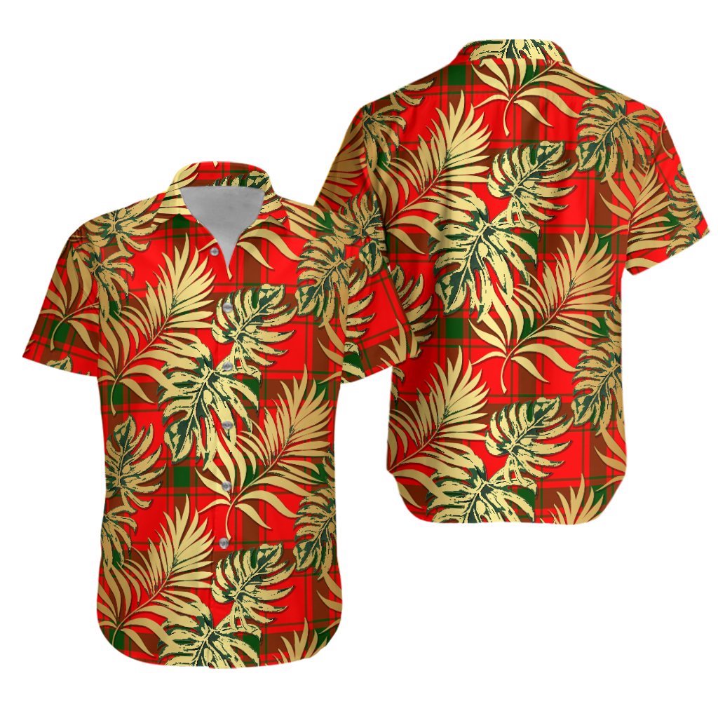 Darroch Tartan Vintage Leaves Hawaiian Shirt