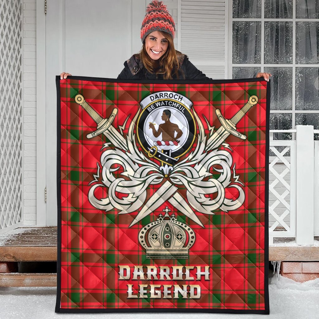Darroch Tartan Crest Legend Gold Royal Premium Quilt