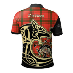 Darroch Tartan Polo Shirt Viking Wolf