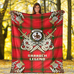Darroch Tartan Gold Courage Symbol Blanket