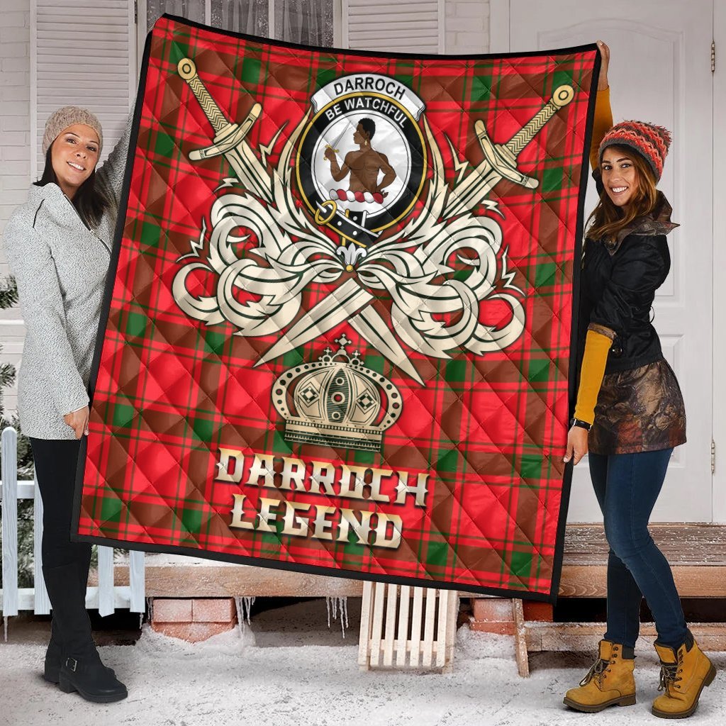 Darroch Tartan Crest Legend Gold Royal Premium Quilt