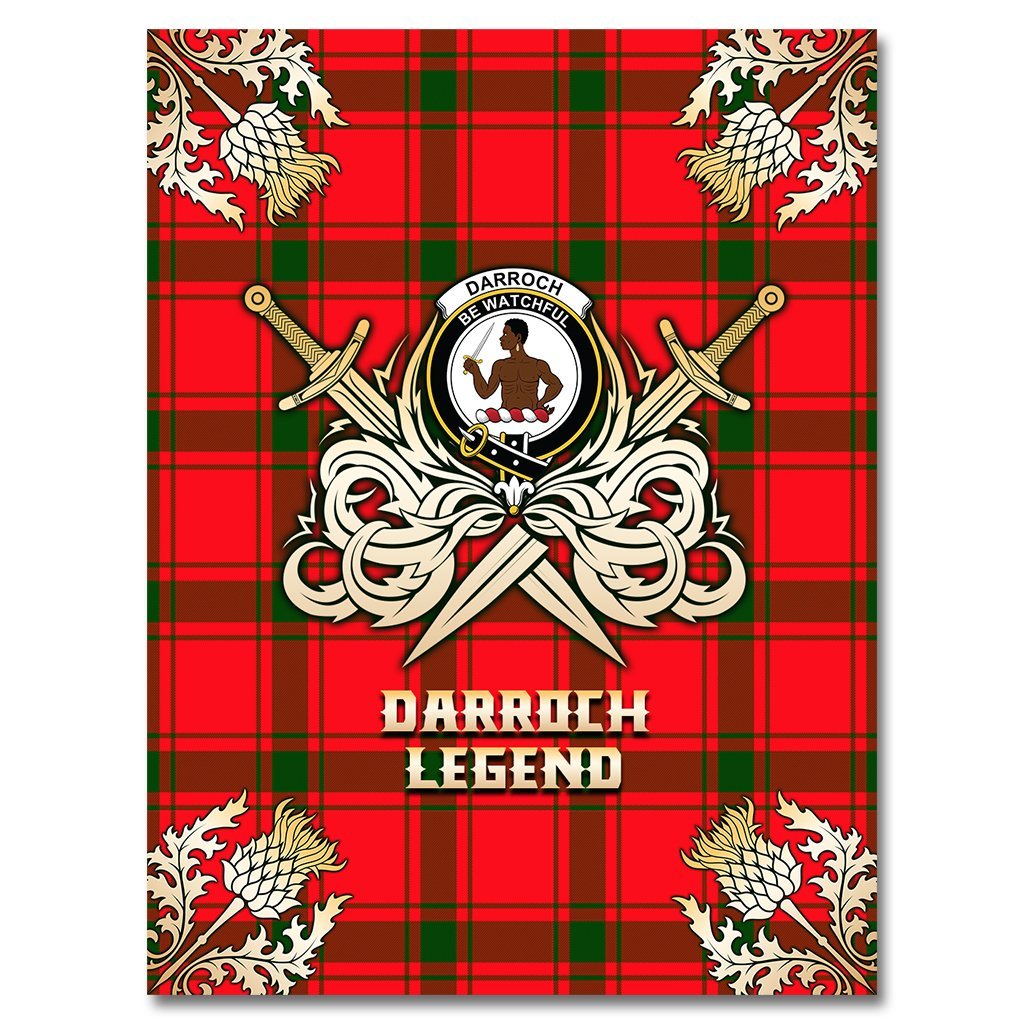 Darroch Tartan Gold Courage Symbol Blanket