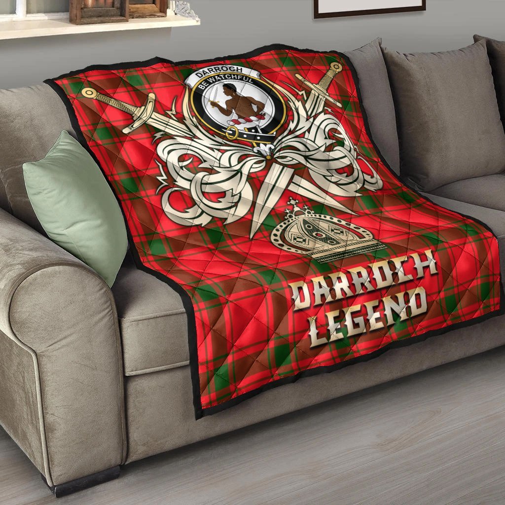 Darroch Tartan Crest Legend Gold Royal Premium Quilt