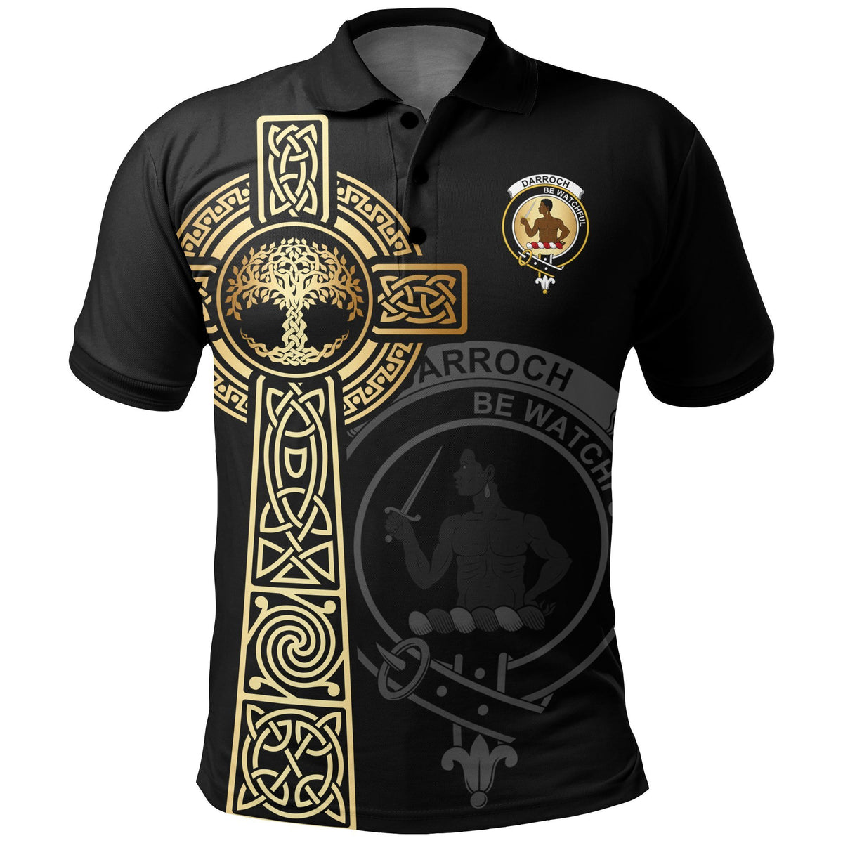 Darroch (of Gourock) Clan Unisex Polo Shirt - Celtic Tree Of Life