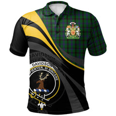 Davidson Tartan Polo Shirt - Royal Coat Of Arms Style