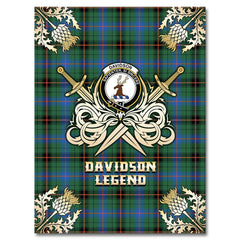 Davidson Ancient Tartan Gold Courage Symbol Blanket