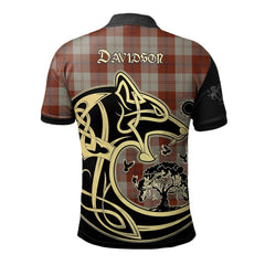 Davidson Dress Dancers Tartan Polo Shirt Viking Wolf